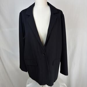 NWT Base Level by YEST Black Blazer Ponte Jacket SZ 20 #0764